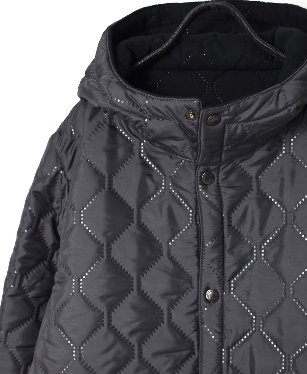 NAM1752 (ジャケット) POLYxFLEECE HEAT QUILT REVERSIBLE HIGH COLLAR HOODED JACKET
