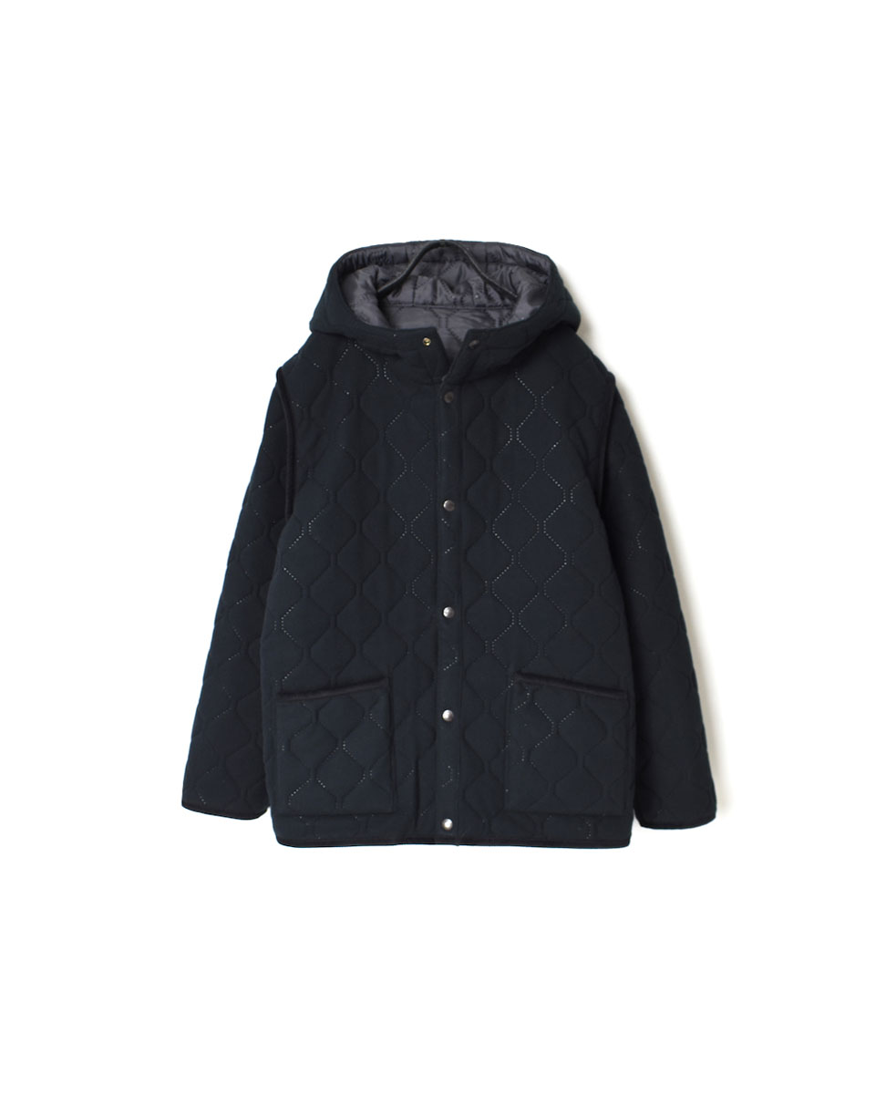 NAM1752 (ジャケット) POLYxFLEECE HEAT QUILT REVERSIBLE HIGH COLLAR HOODED JACKET