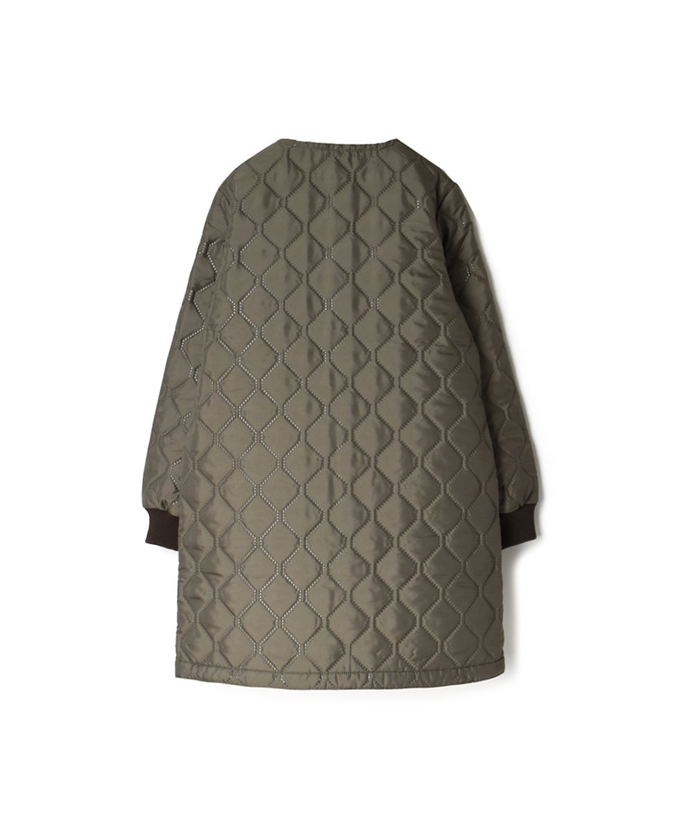 NAM2152PP (コート) POLY×POLY HEAT QUILT NO COLLAR COAT WITH RIBBED CUFF