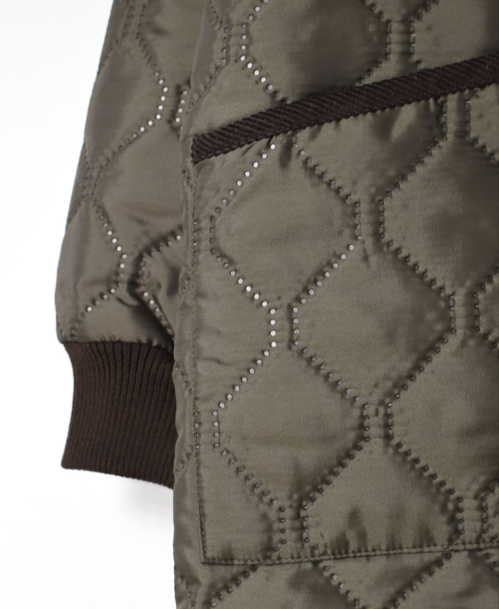 NAM2152PP (コート) POLY×POLY HEAT QUILT NO COLLAR COAT WITH RIBBED CUFF