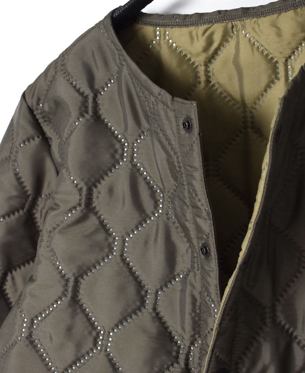 NAM2152PP (コート) POLY×POLY HEAT QUILT NO COLLAR COAT WITH RIBBED CUFF