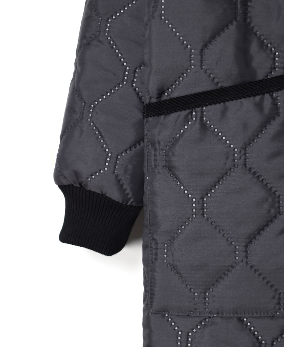 NAM2152PP (コート) POLY×POLY HEAT QUILT NO COLLAR COAT WITH RIBBED CUFF