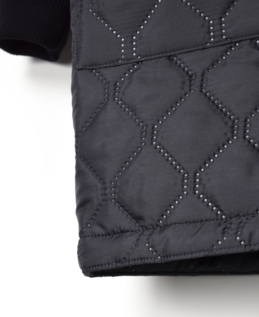 NAM2152PP (コート) POLY×POLY HEAT QUILT NO COLLAR COAT WITH RIBBED CUFF
