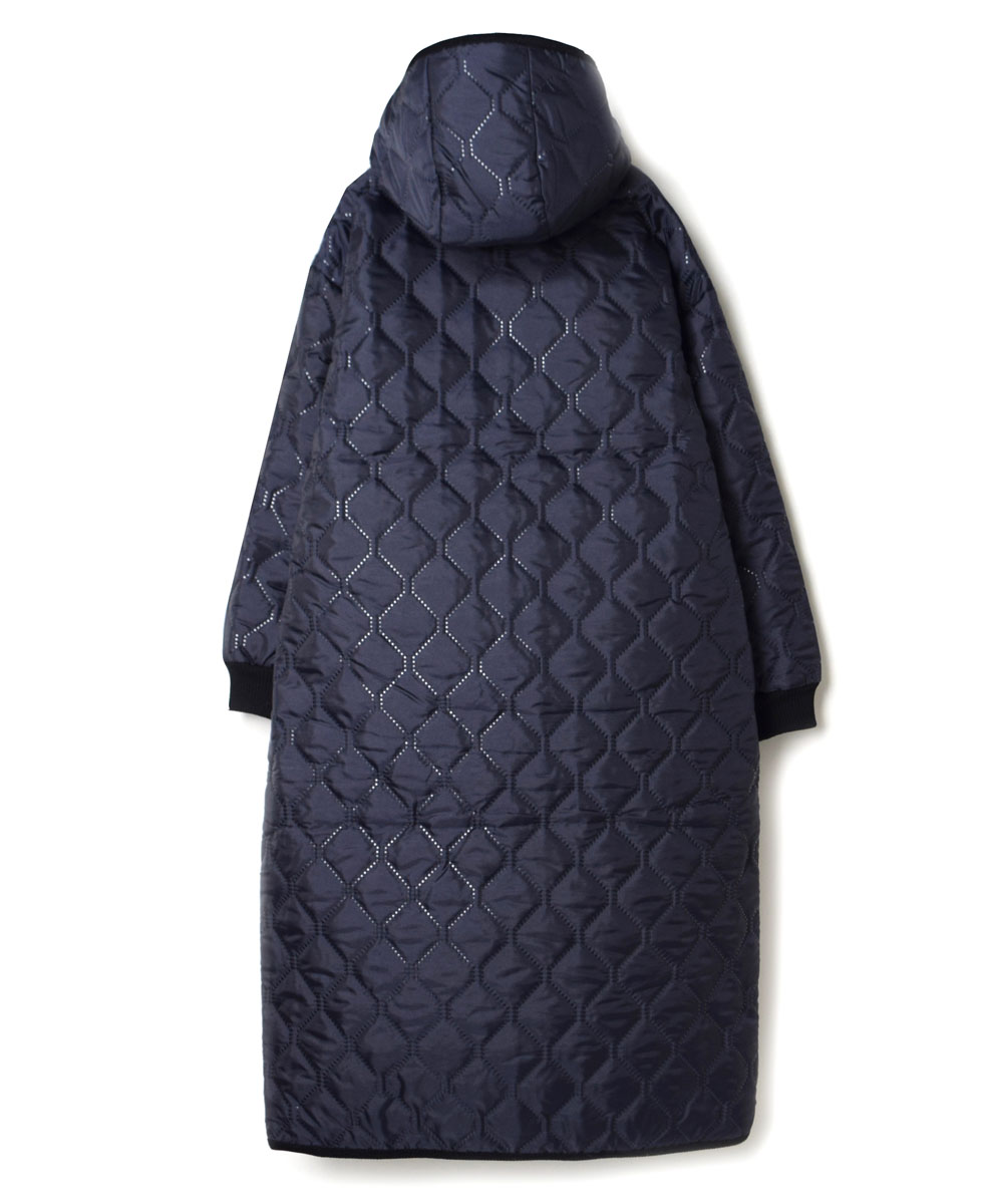 NAM2154PP (コート) POLY×POLY HEAT QUILT OVERSIZED HOODED COAT WITH RIBBED CUFF