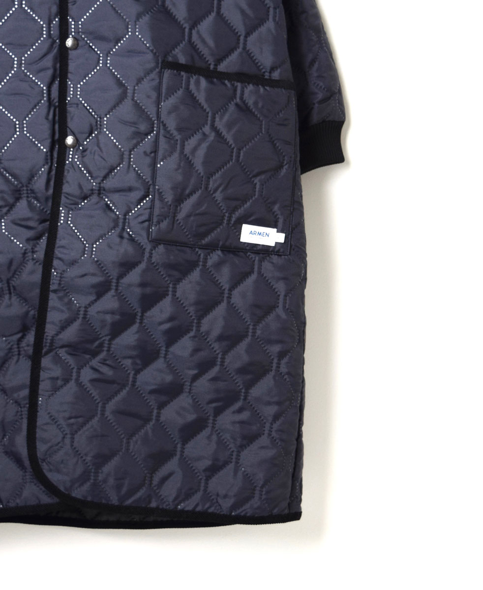 NAM2154PP (コート) POLY×POLY HEAT QUILT OVERSIZED HOODED COAT WITH RIBBED CUFF