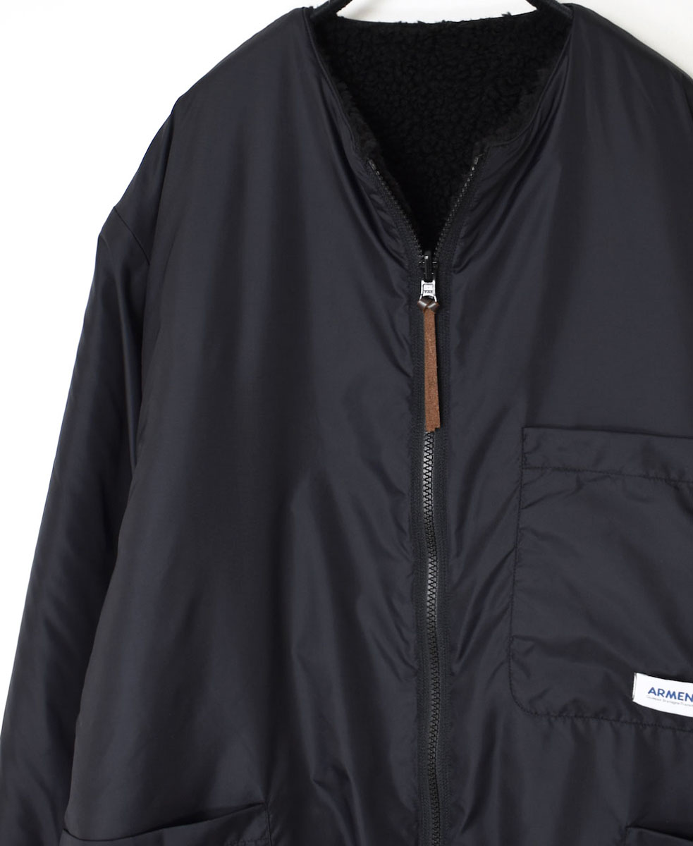 ADNAM2364 (コート) FLEECE ZIP-UP REVERSIBLE NO COLLAR COAT