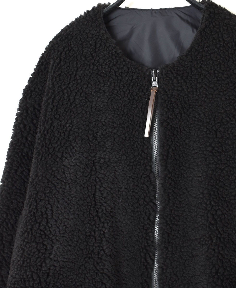 ADNAM2364 (コート) FLEECE ZIP-UP REVERSIBLE NO COLLAR COAT