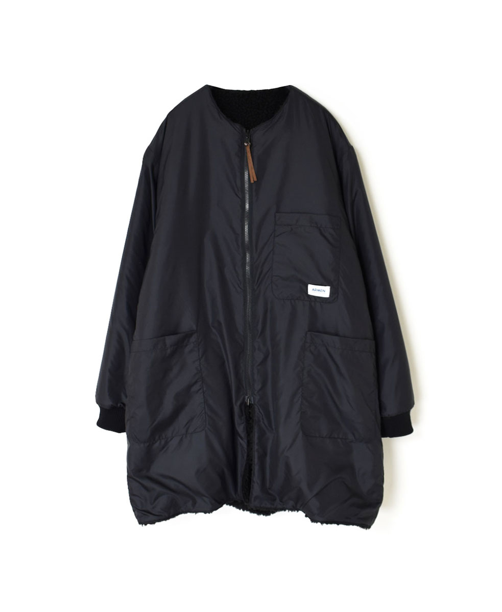 ADNAM2364 (コート) FLEECE ZIP-UP REVERSIBLE NO COLLAR COAT