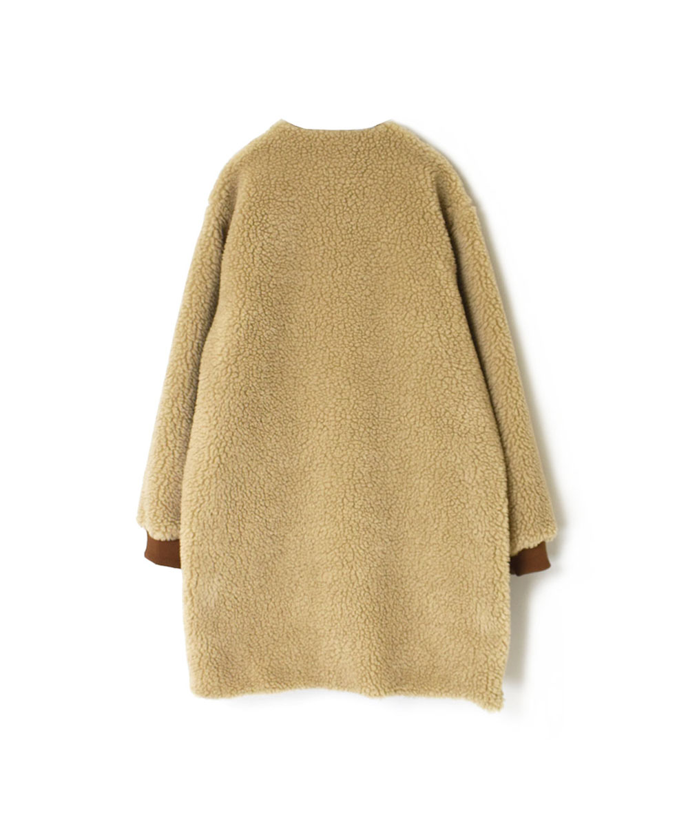 ADNAM2364 (コート) FLEECE ZIP-UP REVERSIBLE NO COLLAR COAT