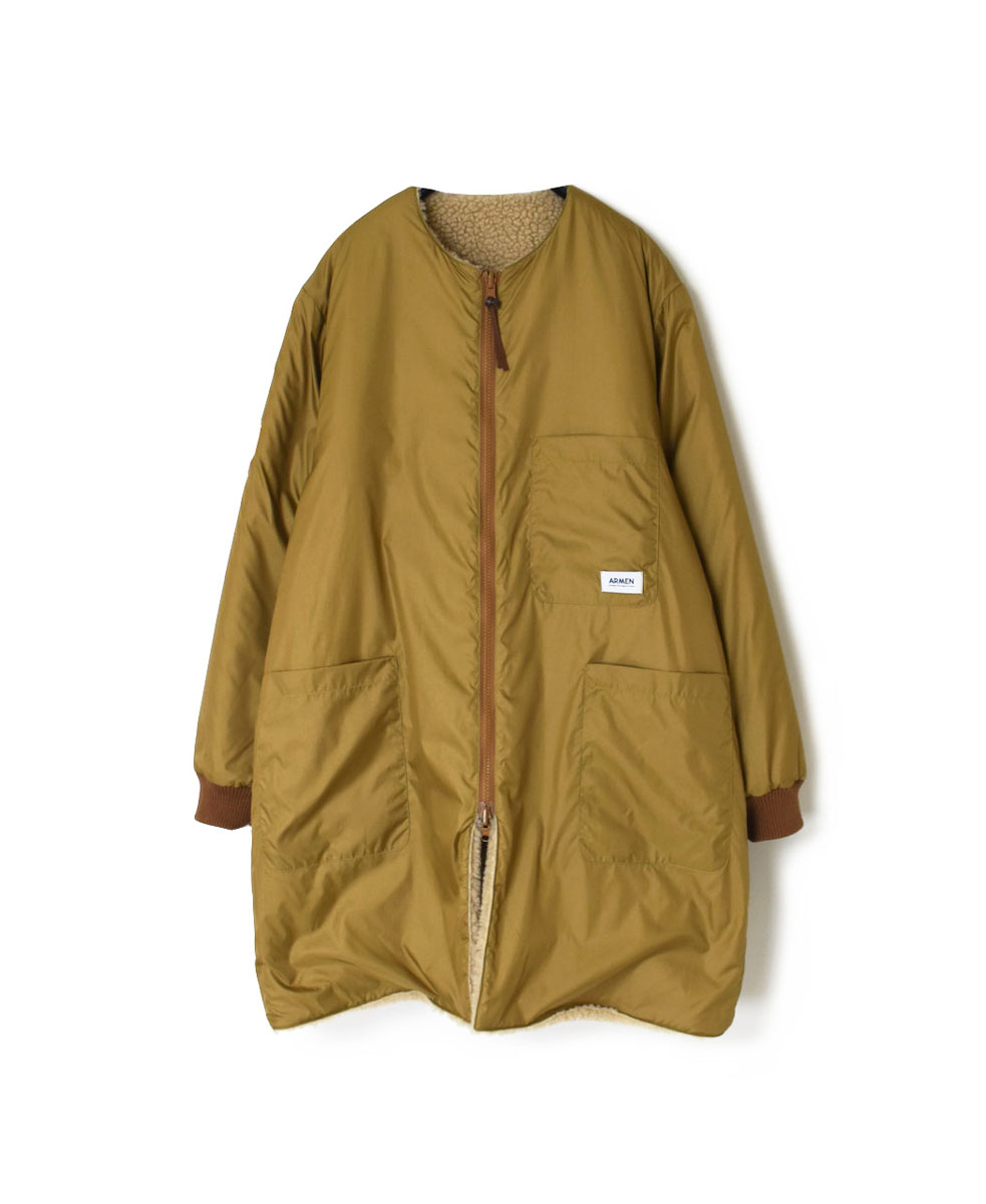 ADNAM2364 (コート) FLEECE ZIP-UP REVERSIBLE NO COLLAR COAT