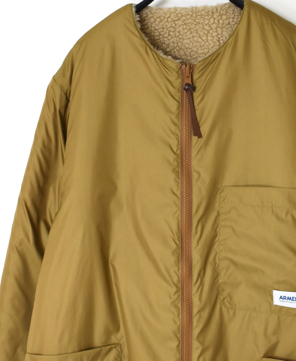 ADNAM2364 (コート) FLEECE ZIP-UP REVERSIBLE NO COLLAR COAT