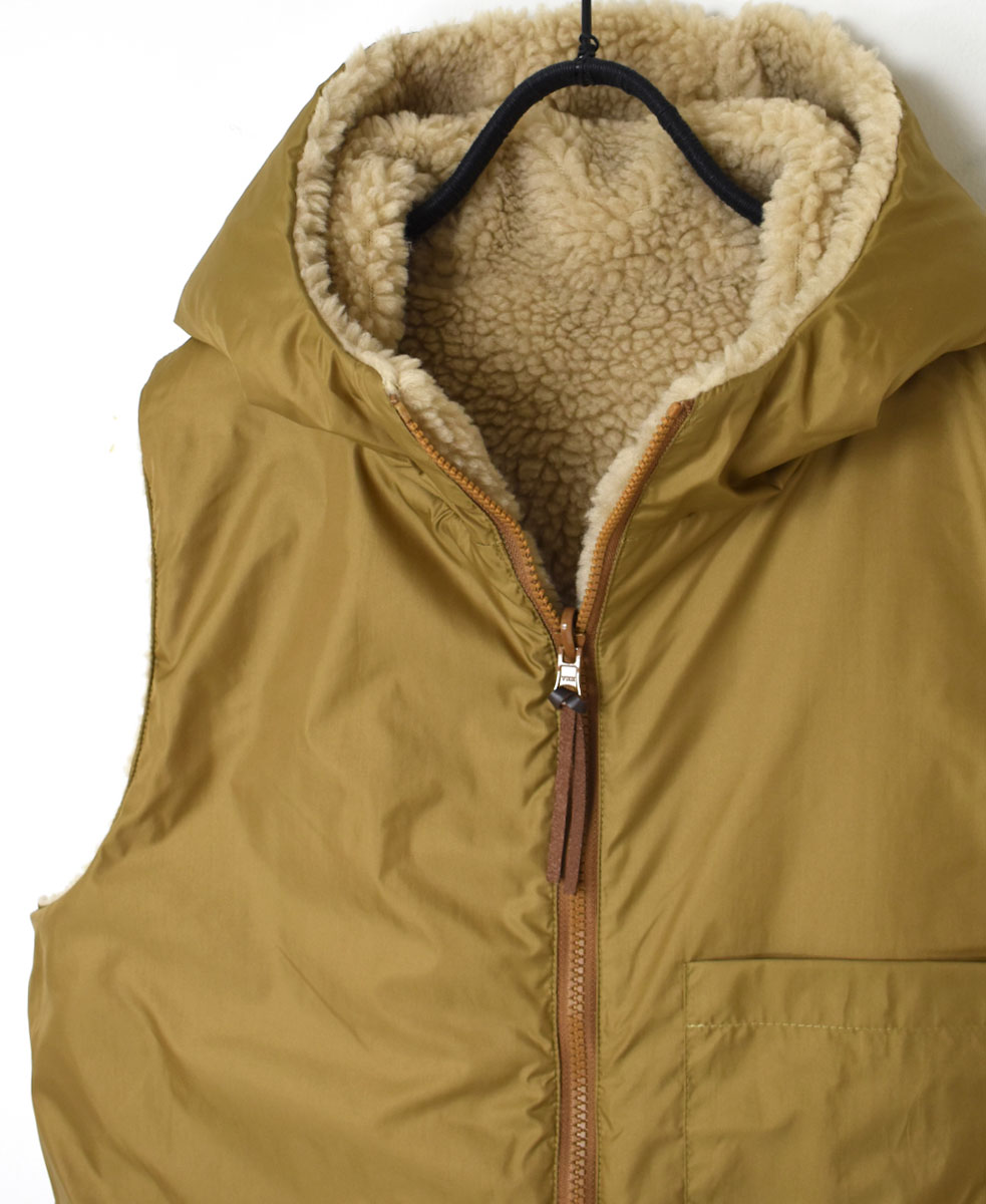 ADNAM2362 (ベスト) FLEECE ZIP-UP REVERSIBLE HOODED VEST
