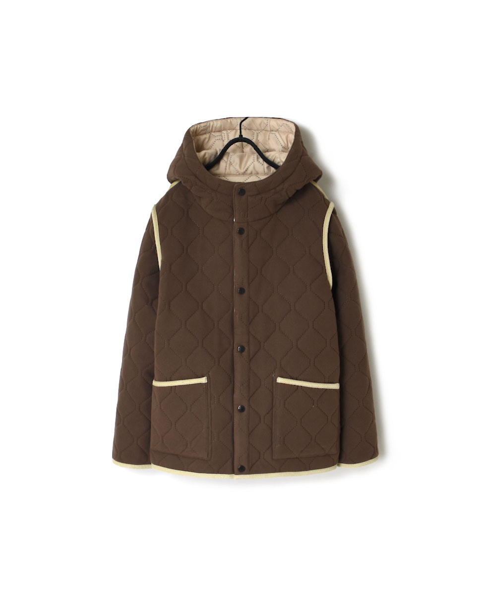 NAM1752 (ジャケット) POLYxFLEECE HEAT QUILT REVERSIBLE HIGH COLLAR HOODED JACKET