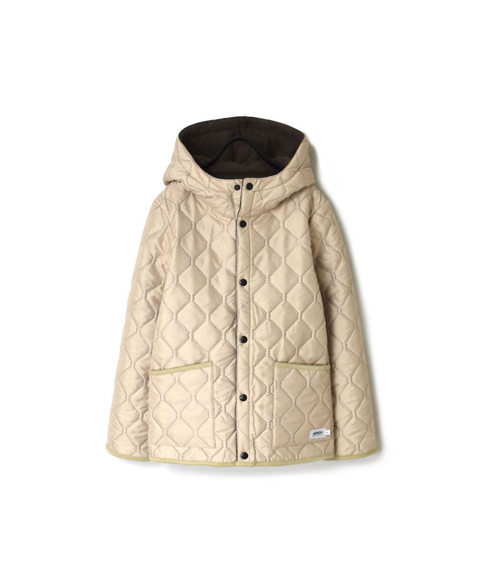 NAM1752 (ジャケット) POLYxFLEECE HEAT QUILT REVERSIBLE HIGH COLLAR HOODED JACKET