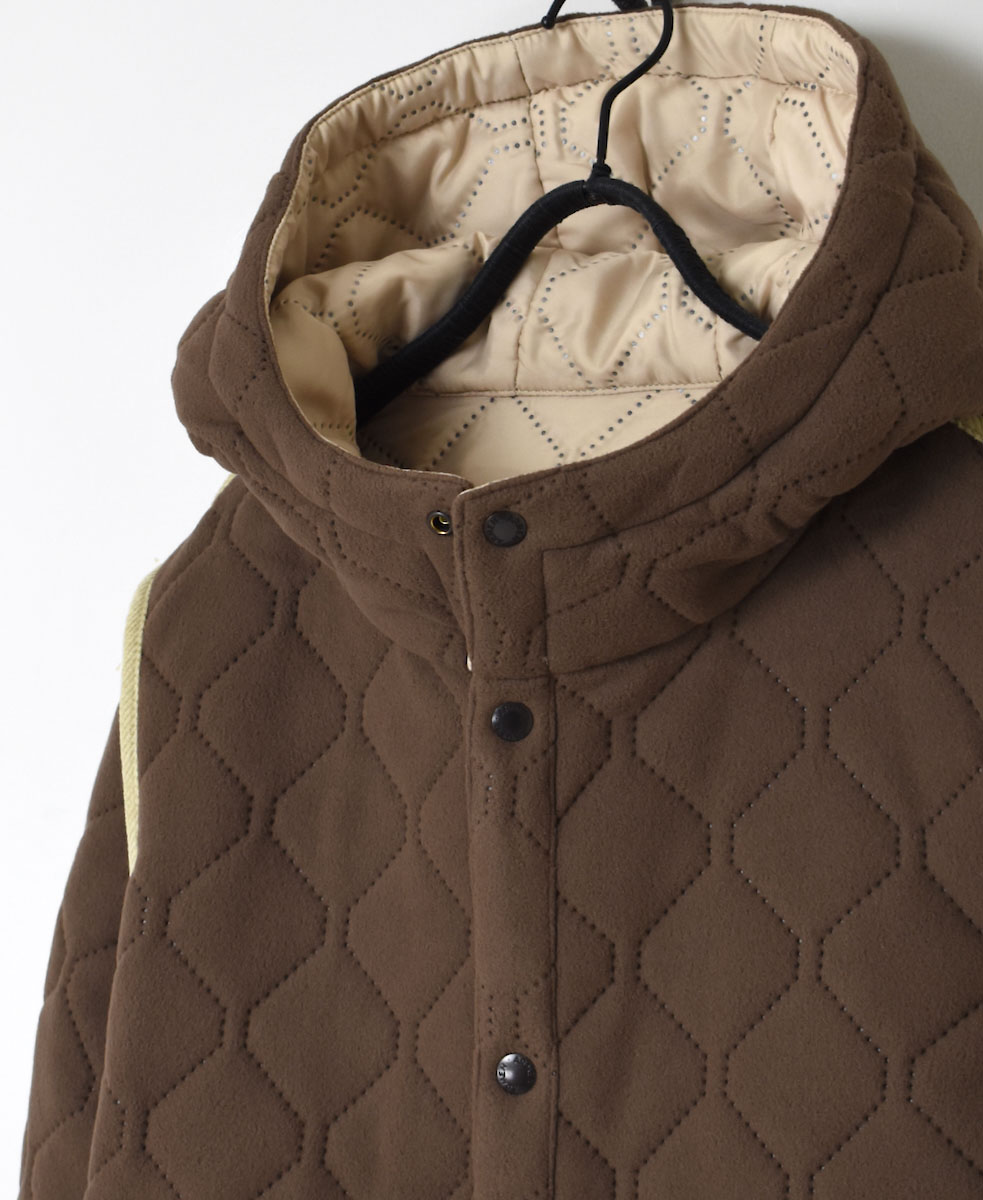NAM1752 (ジャケット) POLYxFLEECE HEAT QUILT REVERSIBLE HIGH COLLAR HOODED JACKET