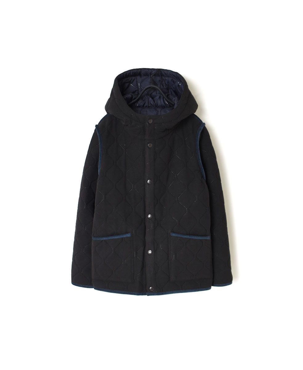 NAM1752 (ジャケット) POLYxFLEECE HEAT QUILT REVERSIBLE HIGH COLLAR HOODED JACKET