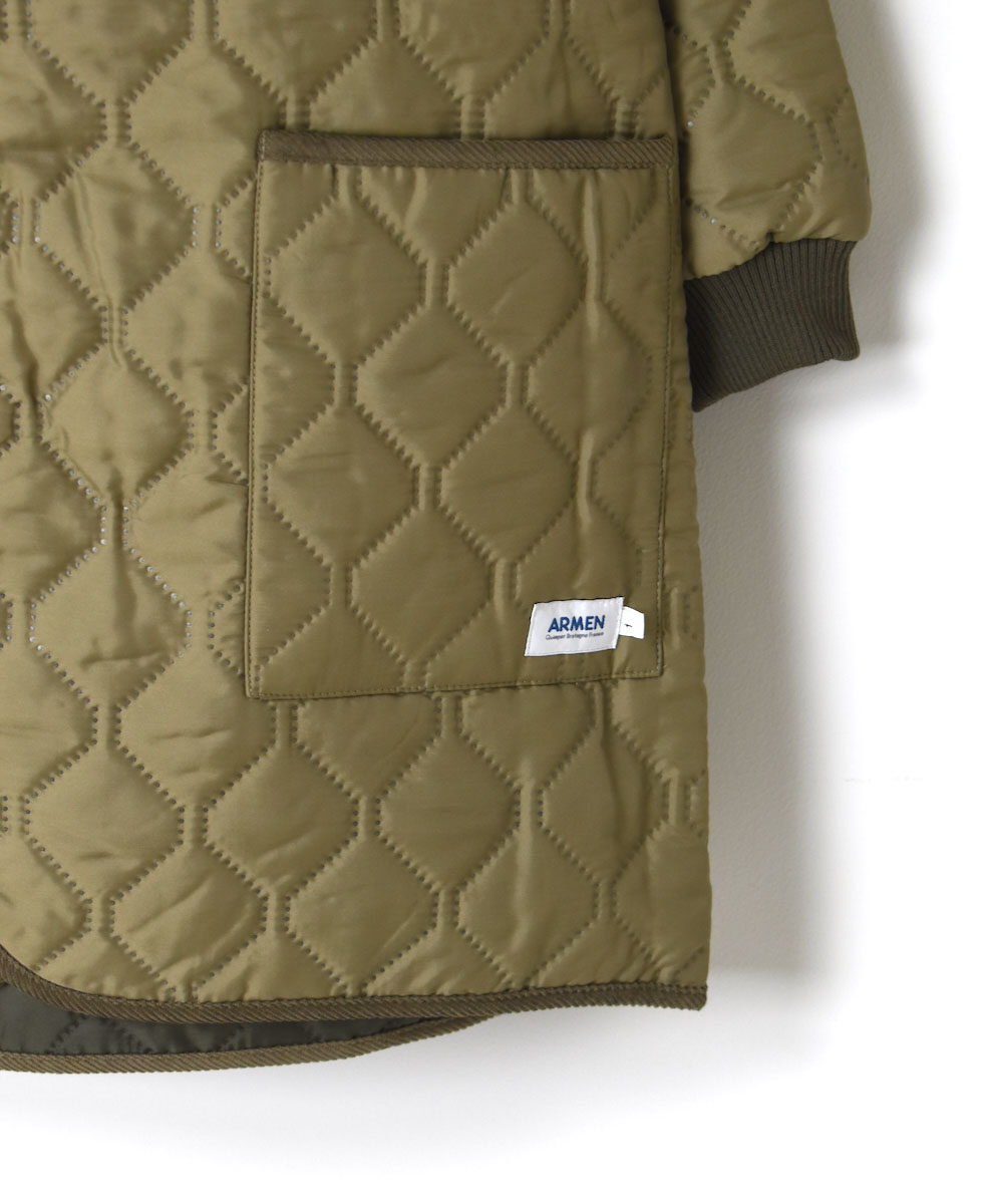NAM2352PP (コート) POLY×POLY HEAT QUILT OVERSIZED MID-LENGTH HOODED COAT WITH RIBBED CUFF