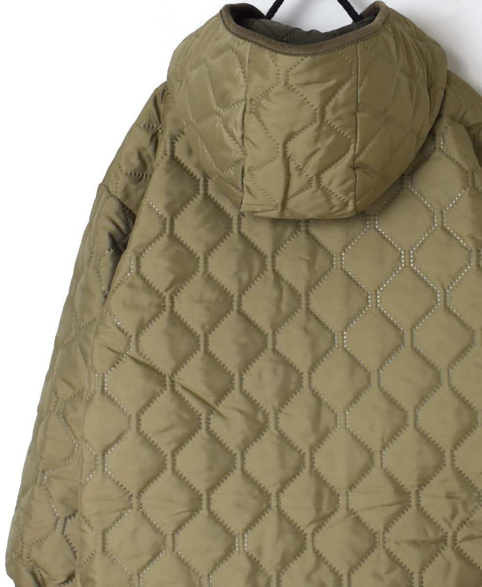 NAM2352PP (コート) POLY×POLY HEAT QUILT OVERSIZED MID-LENGTH HOODED COAT WITH RIBBED CUFF