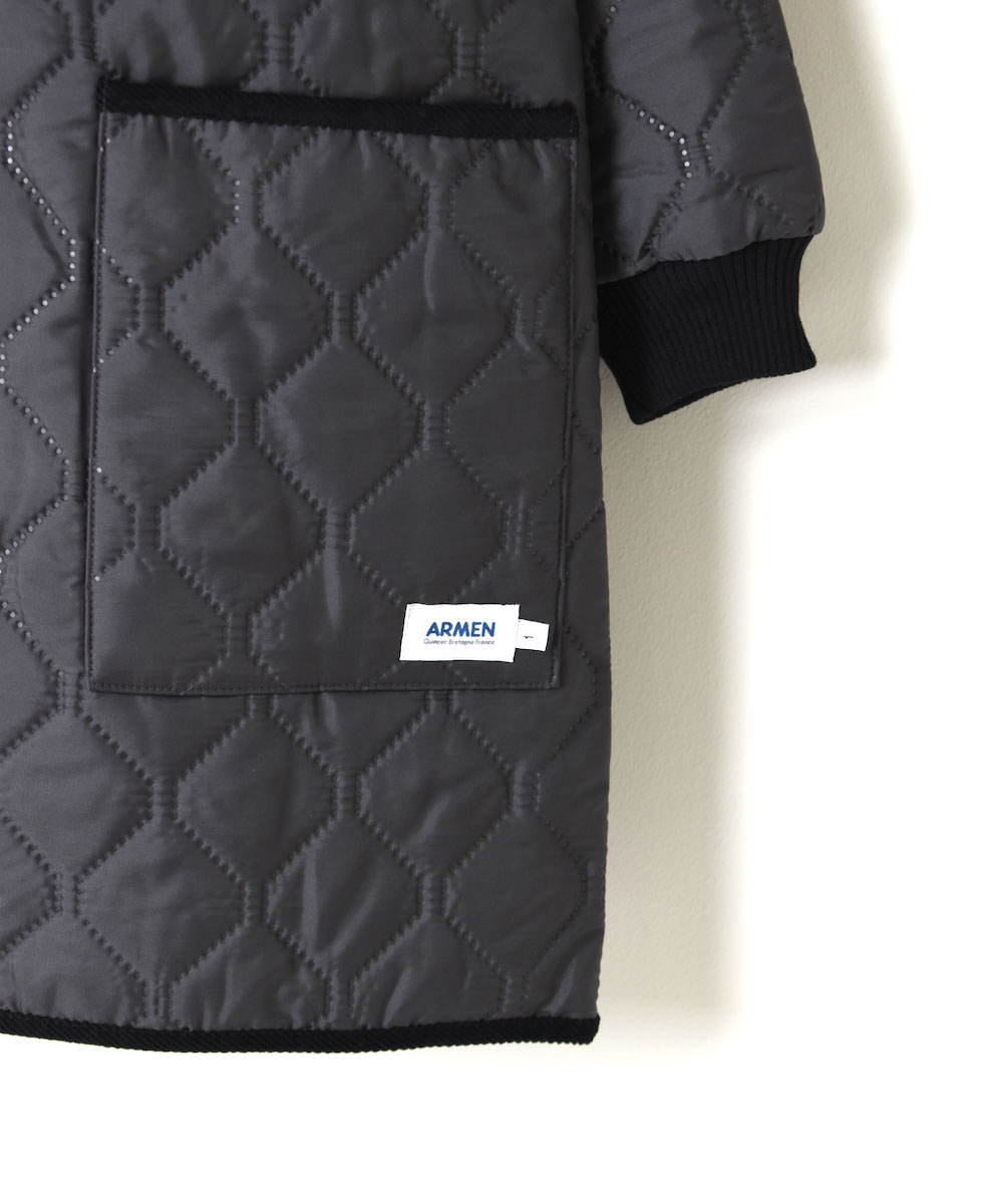 NAM2352PP (コート) POLY×POLY HEAT QUILT OVERSIZED MID-LENGTH HOODED COAT WITH RIBBED CUFF