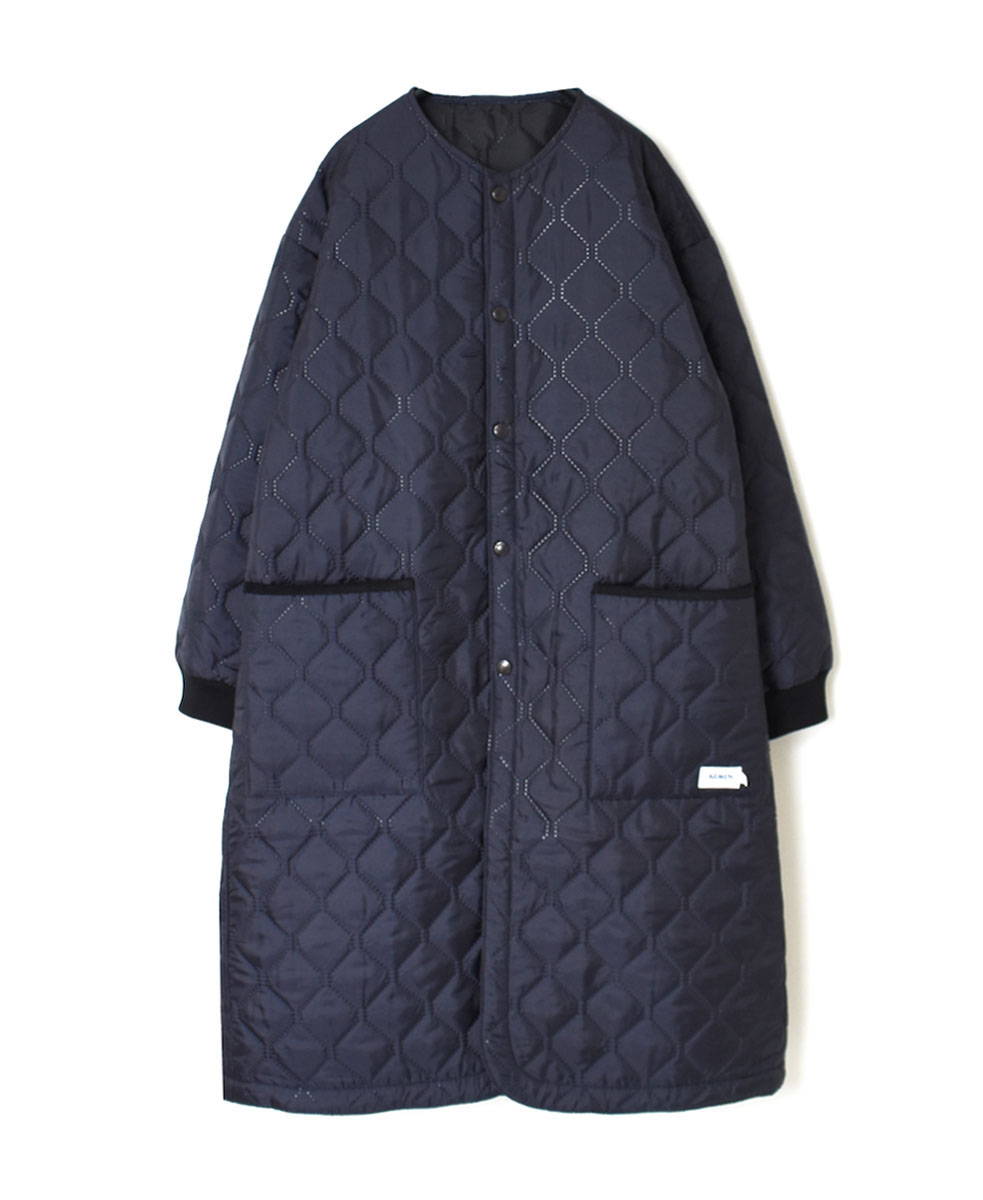 NAM2251PP (コート) POLY×POLY HEAT QUILT OVERSIZED NO COLLAR COAT WITH RIBBED CUFF