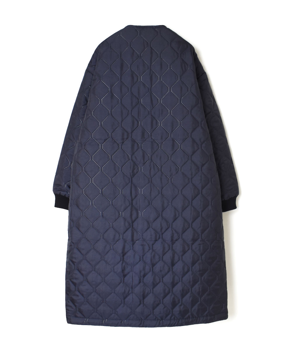 NAM2251PP (コート) POLY×POLY HEAT QUILT OVERSIZED NO COLLAR COAT WITH RIBBED CUFF