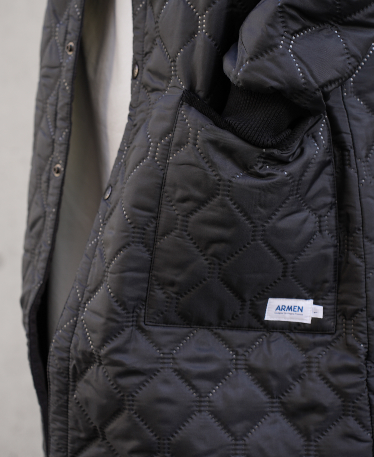 NAM2251PP (コート) POLY×POLY HEAT QUILT OVERSIZED NO COLLAR COAT WITH RIBBED CUFF