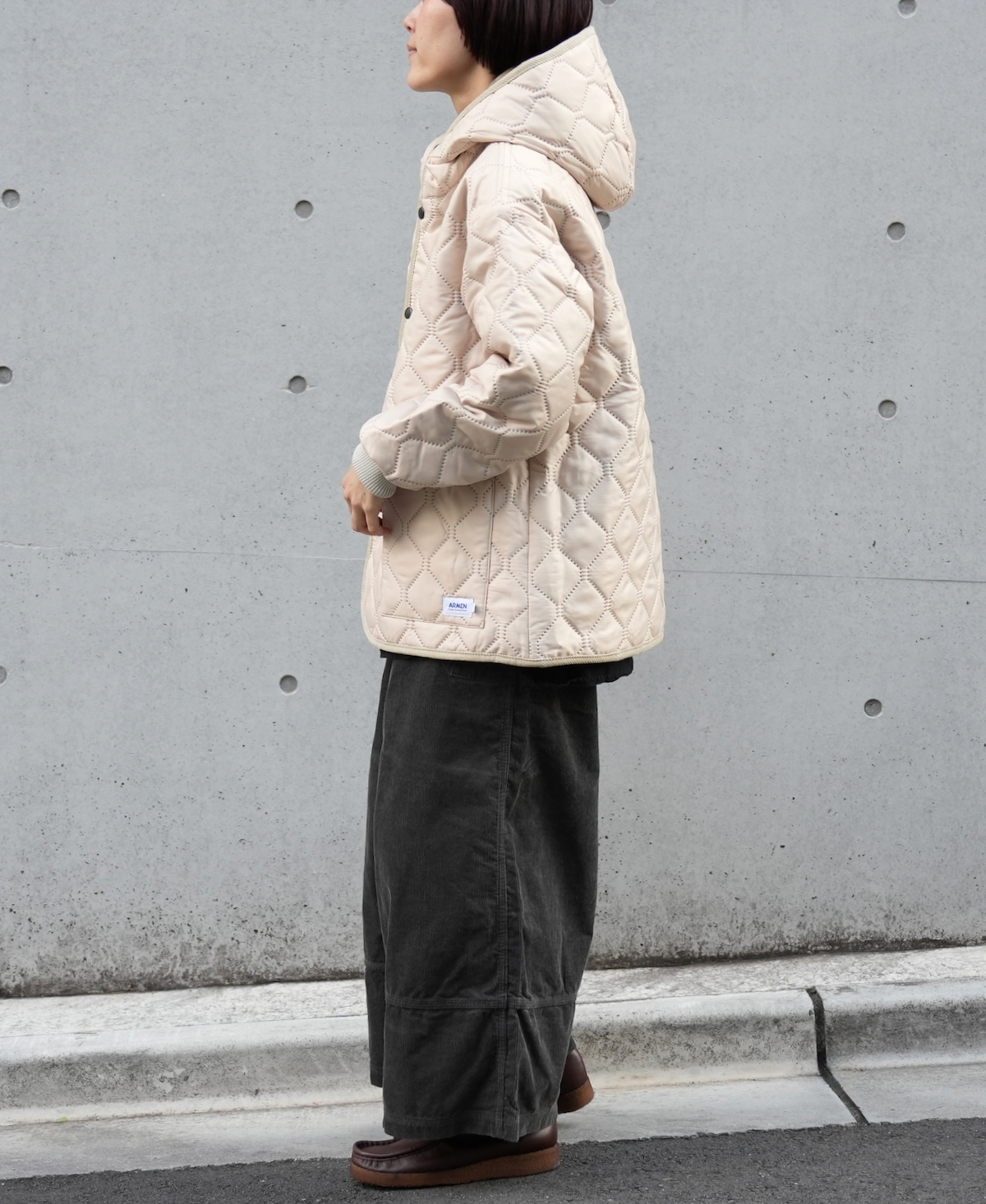 NAM2153PP (ジャケット) POLY×POLY HEAT QUILT OVERSIZED HOODED JACKET WITH RIBBED CUFF