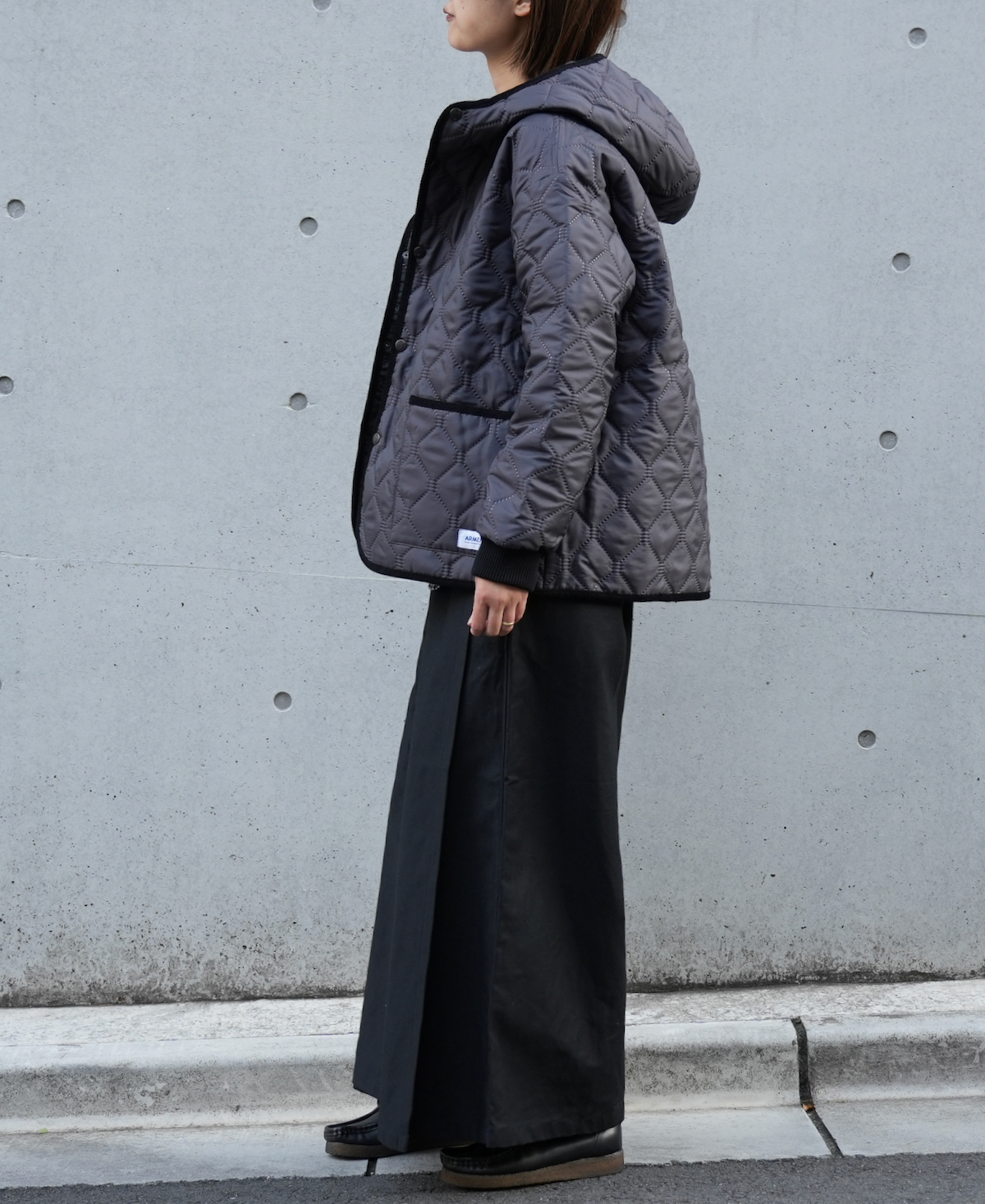 NAM2153PP (ジャケット) POLY×POLY HEAT QUILT OVERSIZED HOODED JACKET WITH RIBBED CUFF