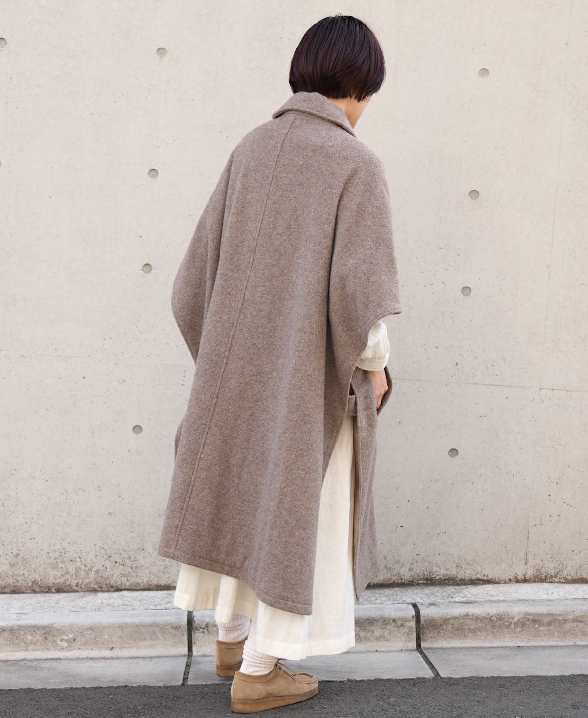 PNAM2351 (ケープ) MELTON DOUBLE BREASTED CAPE