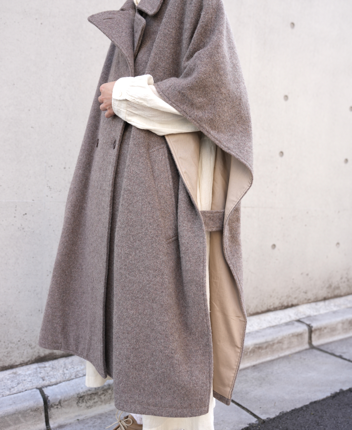 PNAM2351 (ケープ) MELTON DOUBLE BREASTED CAPE