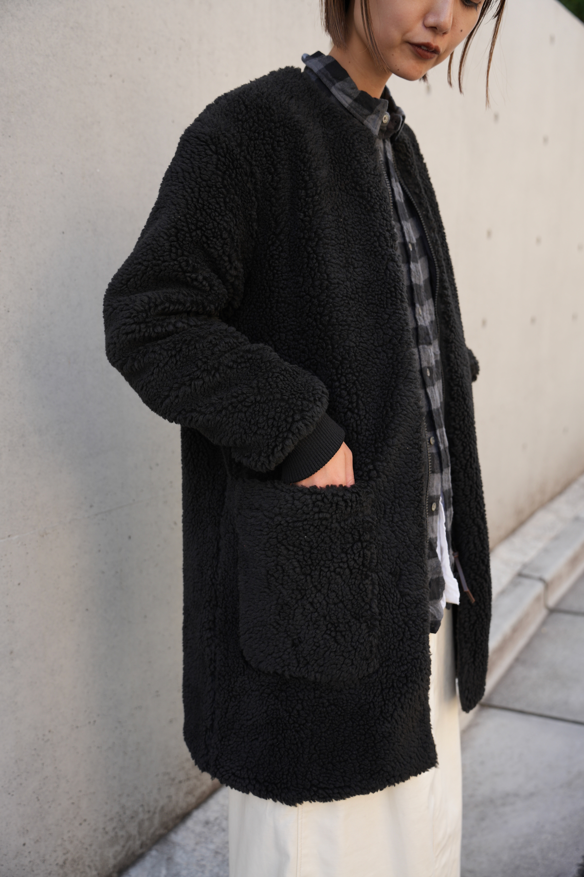 ADNAM2364 (コート) FLEECE ZIP-UP REVERSIBLE NO COLLAR COAT