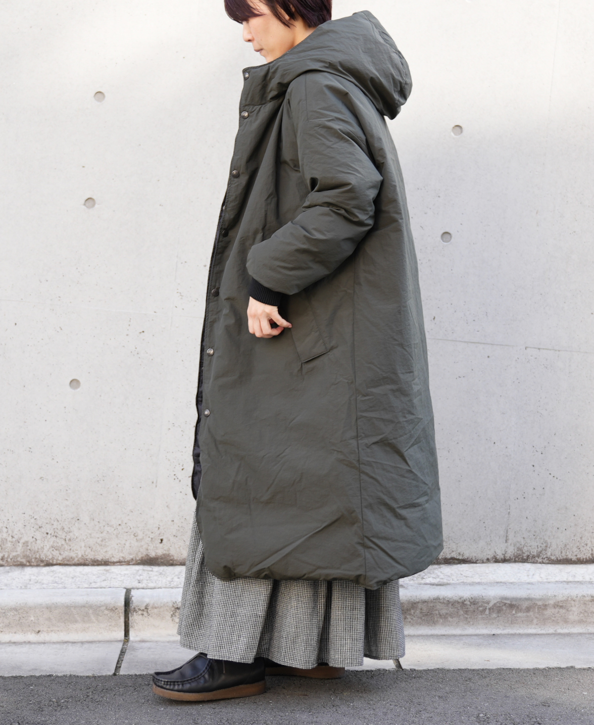 NAM2256R (コート) NYLON / COTTON REVERSIBLE DOWN SNAP FRONT HOODED COAT