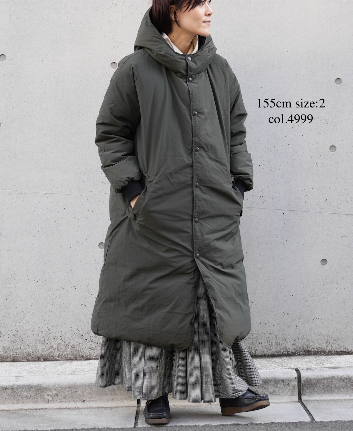 NAM2256R (コート) NYLON / COTTON REVERSIBLE DOWN SNAP FRONT HOODED COAT