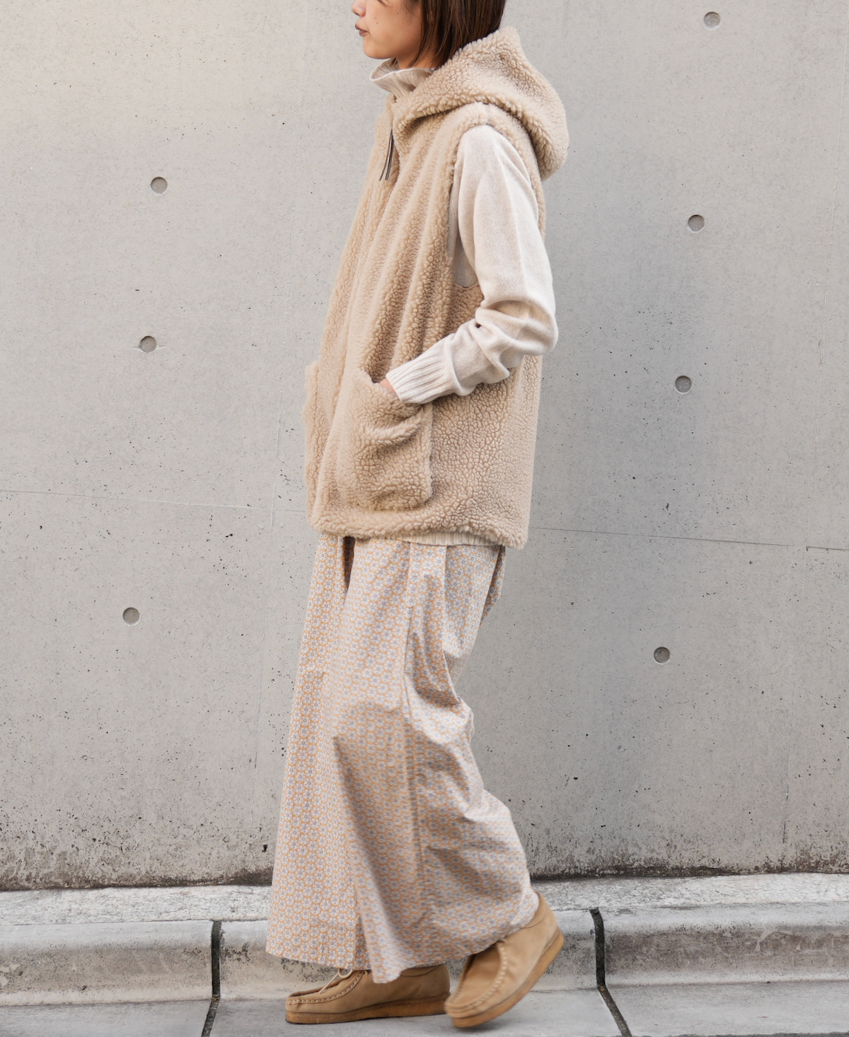 ADNAM2362 (ベスト) FLEECE ZIP-UP REVERSIBLE HOODED VEST