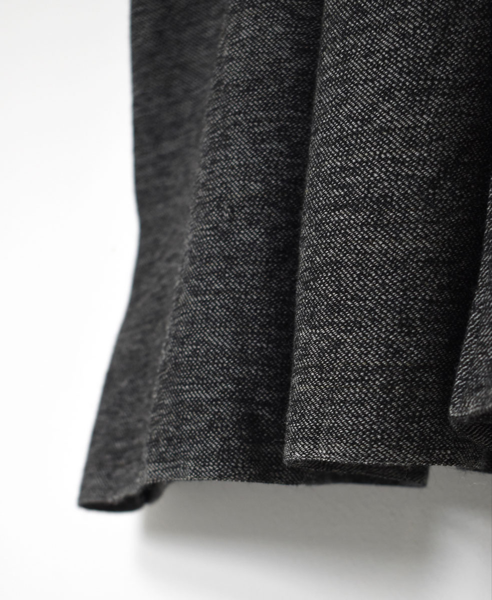INMDS23754 (ワンピース) TWIST YARN WOOL INVERTED PLEAT SHIRT DRESS WITH BELT