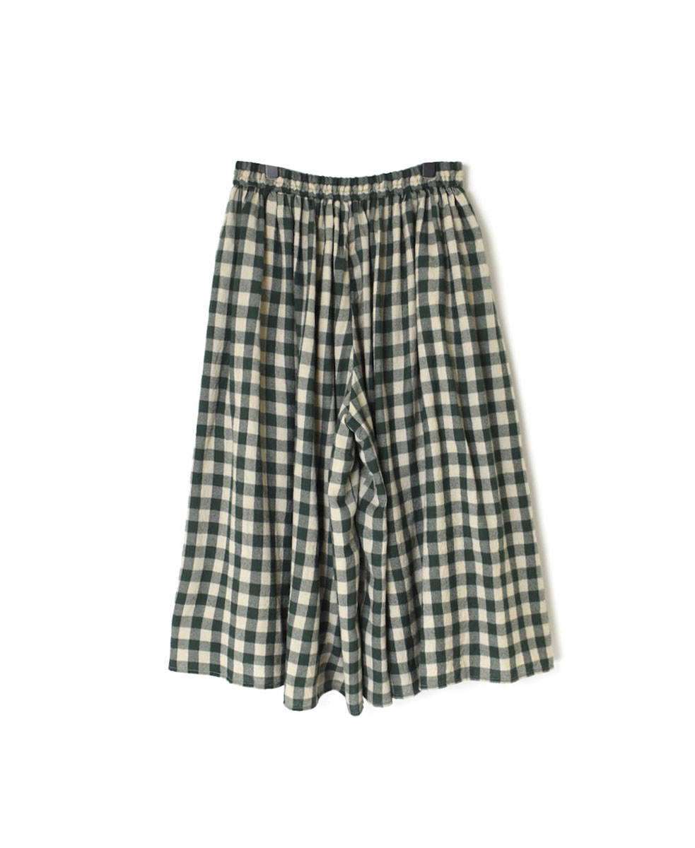 NMDS23595 (キュロット) BOILED WOOL BIG GINGHAM CHECK GATHERED CULOTTES