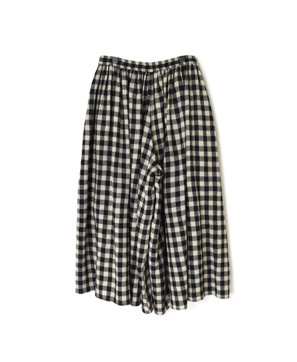 NMDS23595 (キュロット) BOILED WOOL BIG GINGHAM CHECK GATHERED CULOTTES