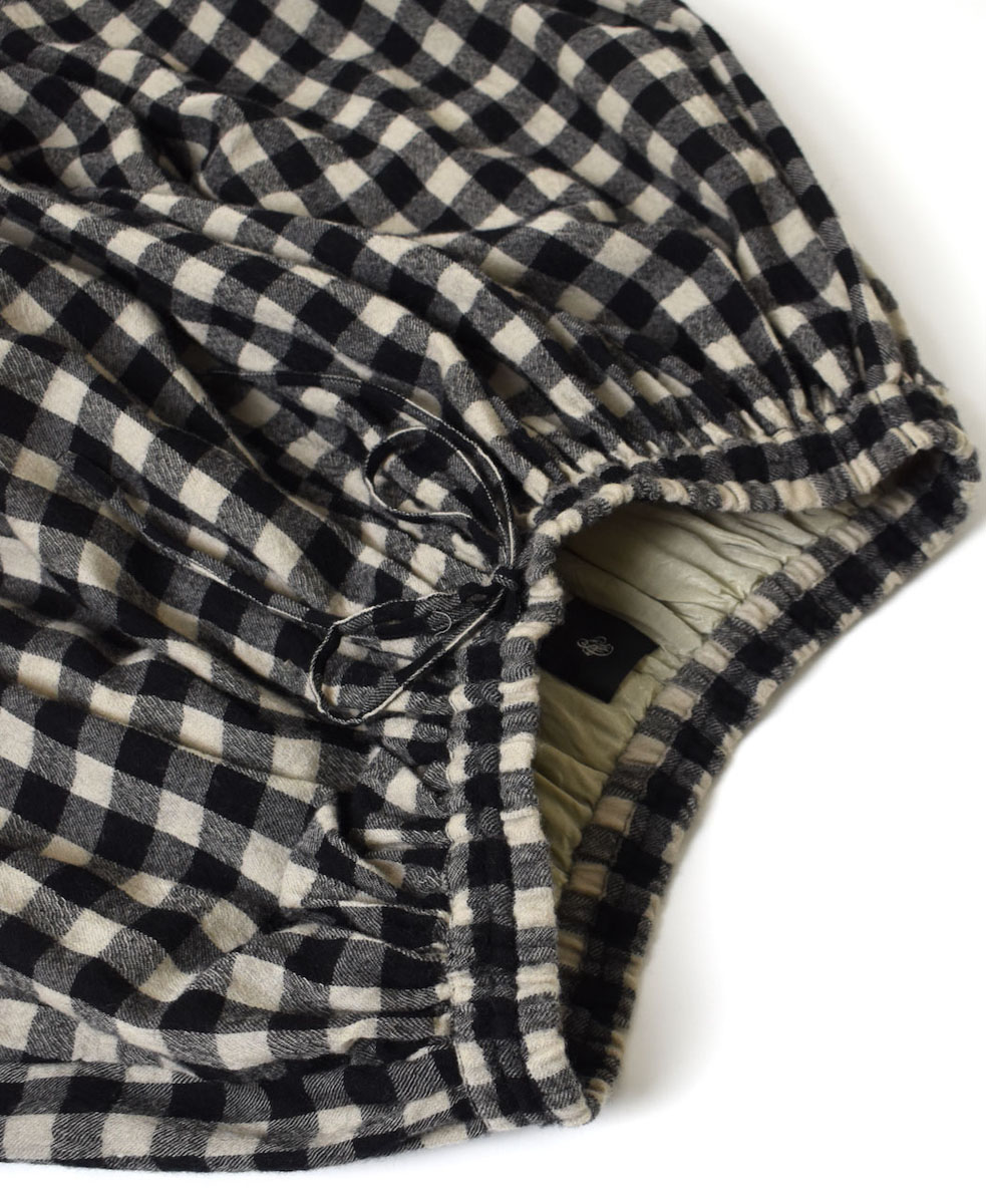 NMDS23595 (キュロット) BOILED WOOL BIG GINGHAM CHECK GATHERED CULOTTES