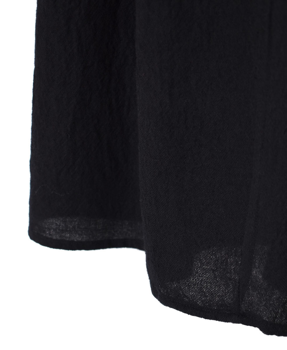 NMDS23583 (スカート) BOILED WOOL PLAIN RAJASTHAN TUCK GATHERED SKIRT WITH LINING