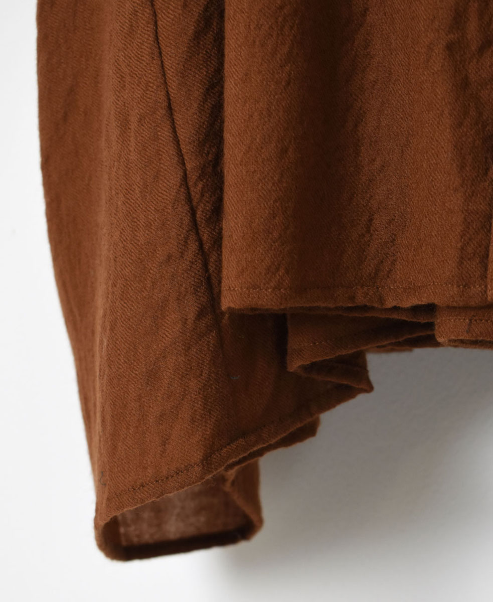 NMDS23582 (ワンピース) BOILED WOOL PLAIN BANDED SHIRT DRESS WITH MINI PINTUCK