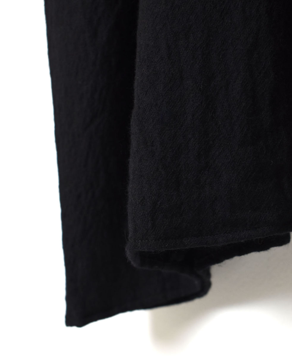 NMDS23582 (ワンピース) BOILED WOOL PLAIN BANDED SHIRT DRESS WITH MINI PINTUCK