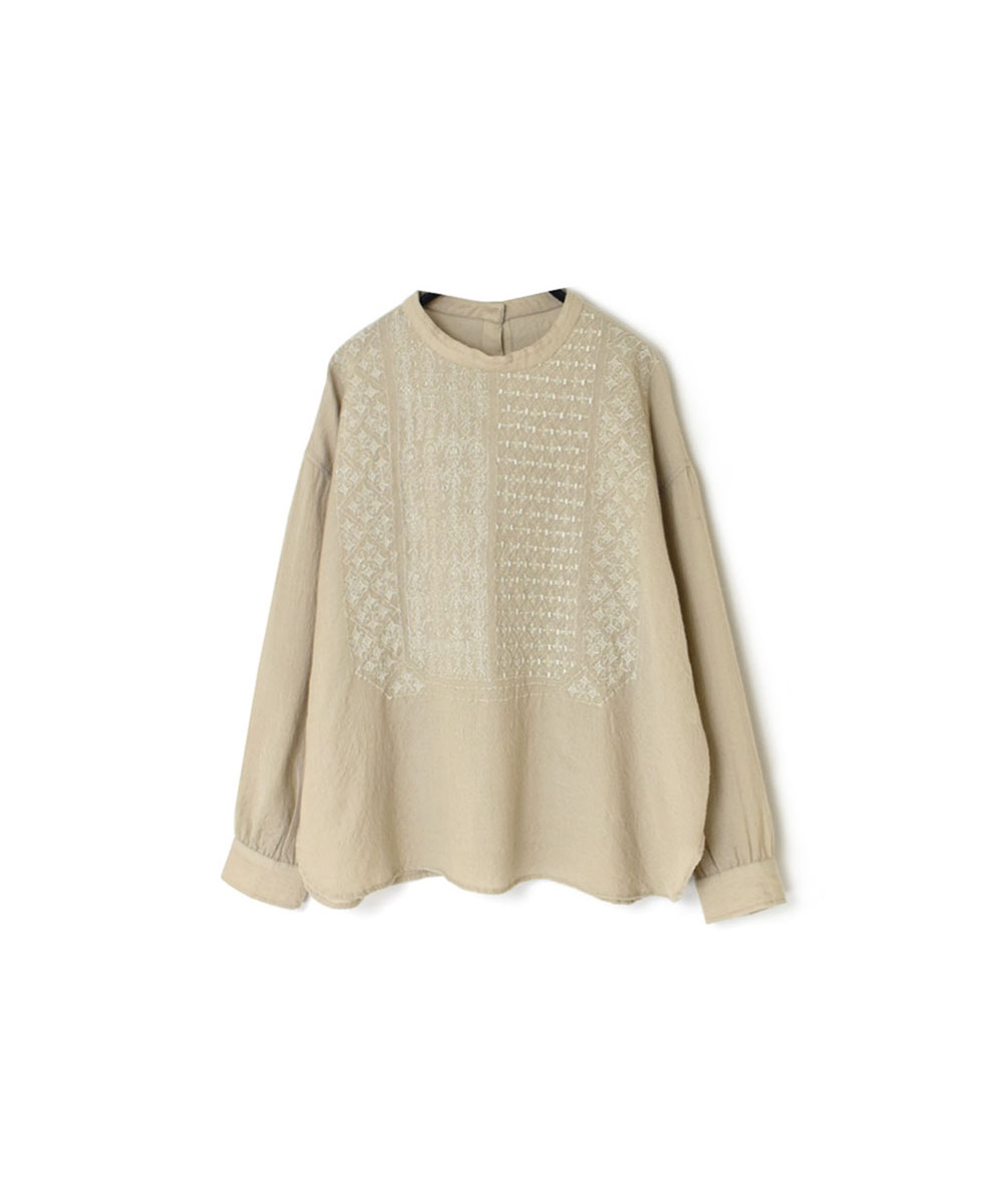 NMDS23581 (シャツ) BOILED WOOL PLAIN BACK OPENING STAND COLLAR SHIRT