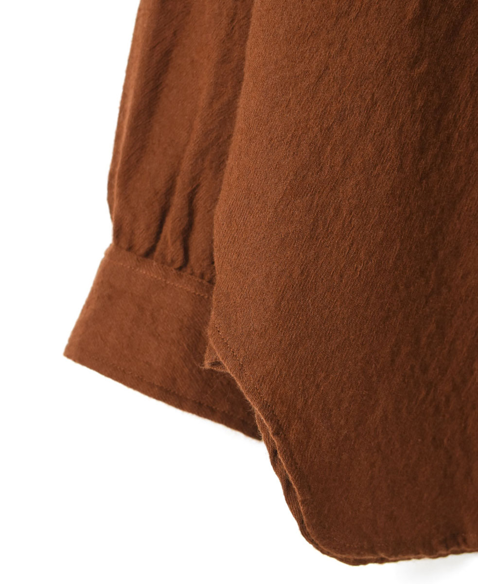 NMDS23581 (シャツ) BOILED WOOL PLAIN BACK OPENING STAND COLLAR SHIRT