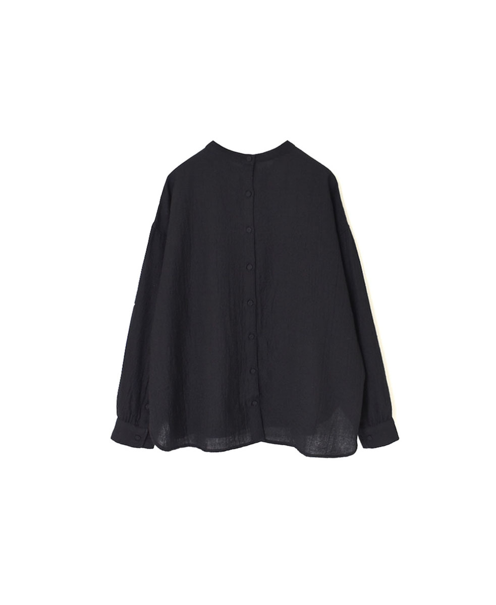 NMDS23581 (シャツ) BOILED WOOL PLAIN BACK OPENING STAND COLLAR SHIRT