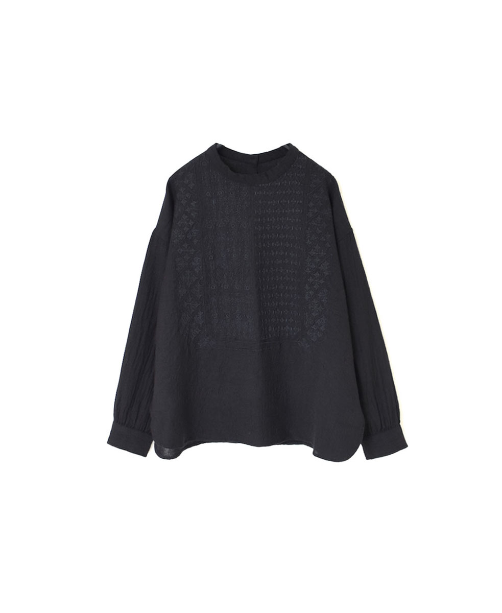 NMDS23581 (シャツ) BOILED WOOL PLAIN BACK OPENING STAND COLLAR SHIRT