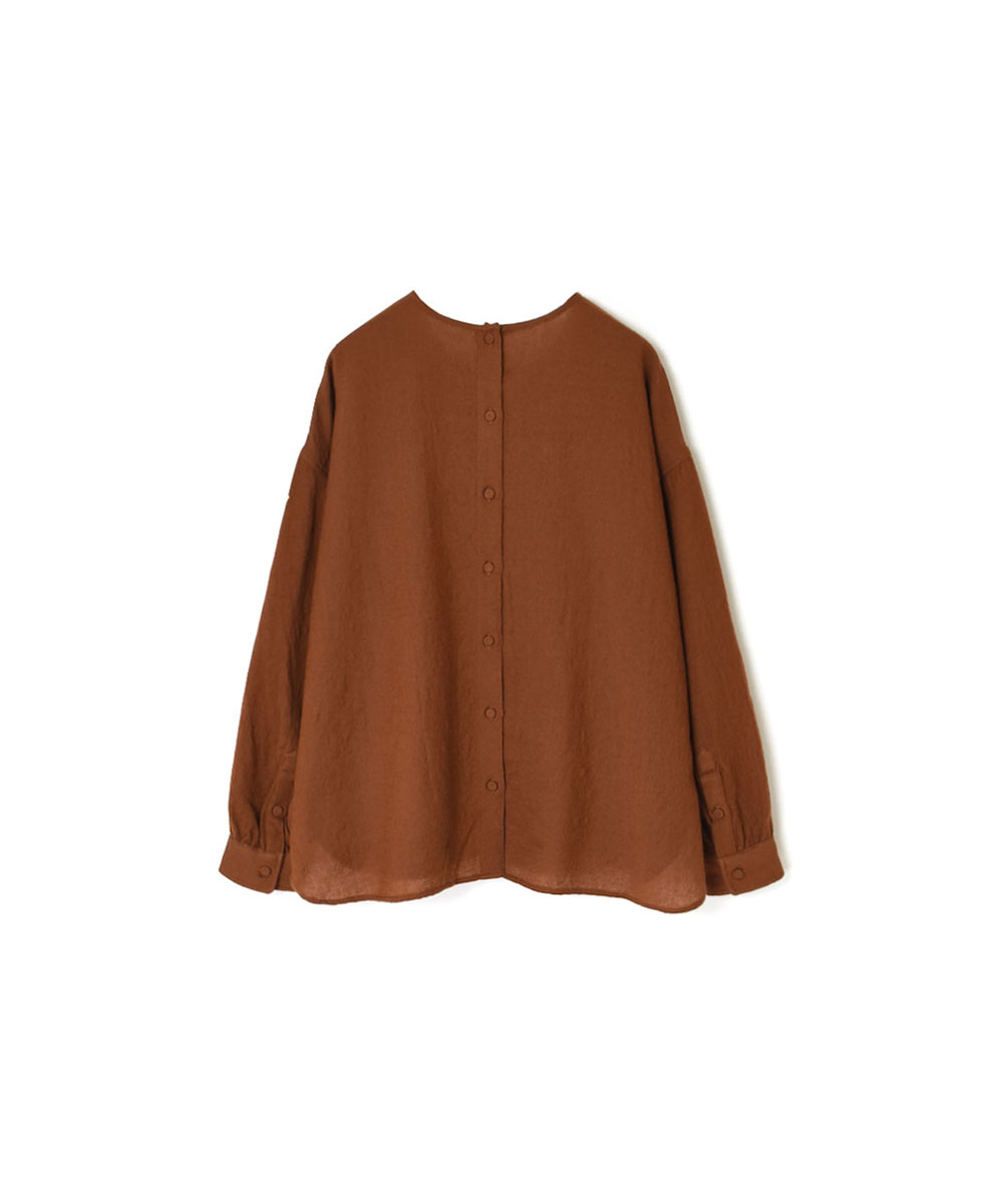 NMDS20562 (シャツ) BOILED WOOL PLAIN BACK OPENING CREW-NECK EMB SHIRT