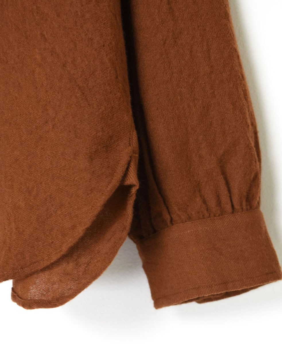 NMDS20562 (シャツ) BOILED WOOL PLAIN BACK OPENING CREW-NECK EMB SHIRT