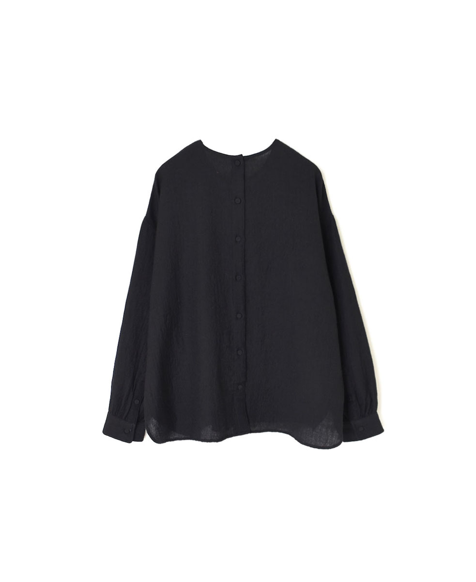 NMDS20562 (シャツ) BOILED WOOL PLAIN BACK OPENING CREW-NECK EMB SHIRT