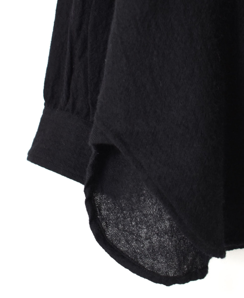 NMDS20561 (シャツ) BOILED WOOL PLAIN BAND COLLAR EMB SHIRT