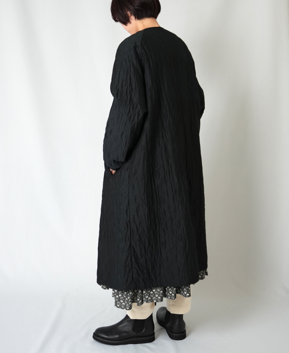 ○NMDS23521 (コート) QUILTED HANDWOVEN COTTON SILK PLAIN C-NECK 